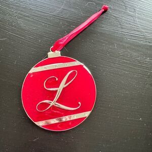 Festive Red and Silver Holiday Ornament